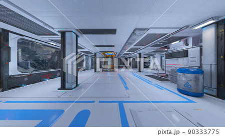 宇宙船内の風景 90333775