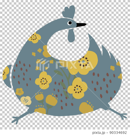 飛び跳ねるニワトリ　 90334692