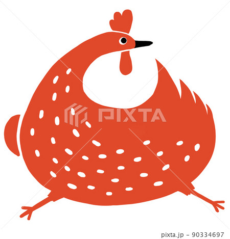 飛び跳ねるニワトリ　 90334697