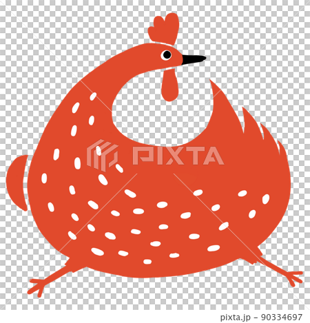 飛び跳ねるニワトリ　 90334697