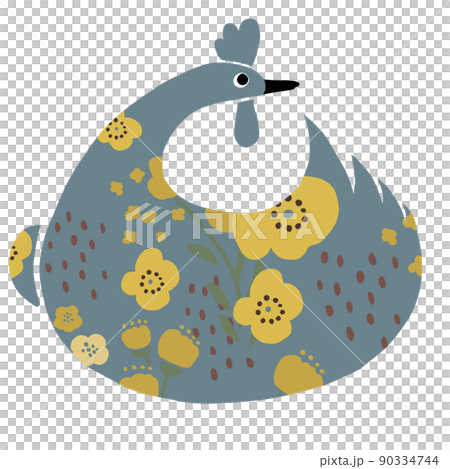 振り向くニワトリ　 90334744