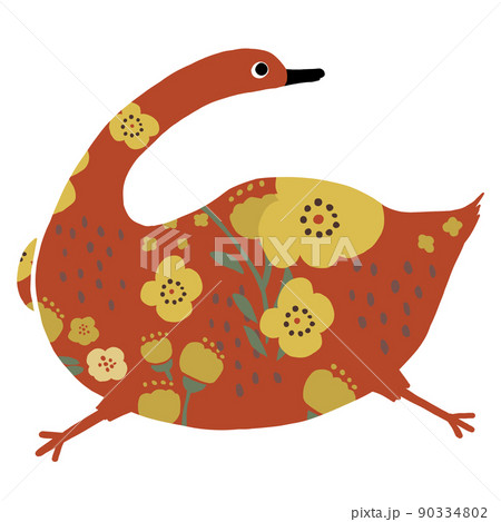 飛び跳ねる鳥 90334802