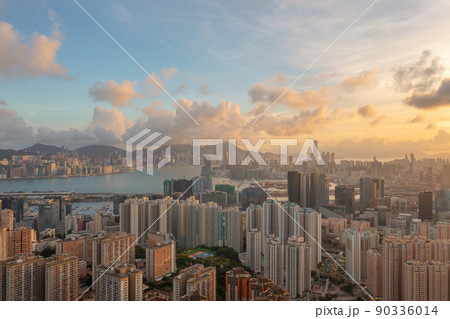 the cityscape of the Kwoloon, hong kong 29 May 2022 90336014