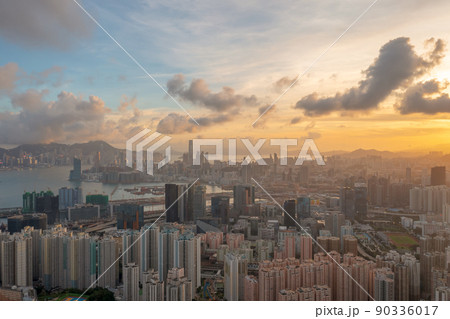 the cityscape of the Kwoloon, hong kong 29 May 2022 90336017