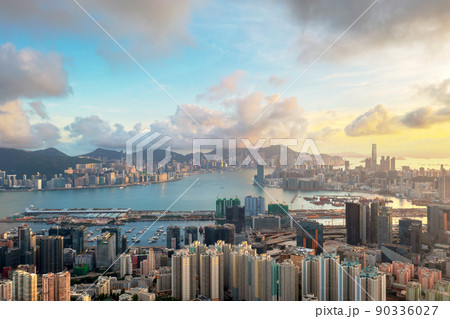 the cityscape of the Kwoloon, hong kong 29 May 2022 the cityscape of the Kwoloon, hong kong 29 May 2022 90336027
