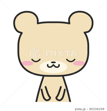 お辞儀している上半身のクマさん 90336209