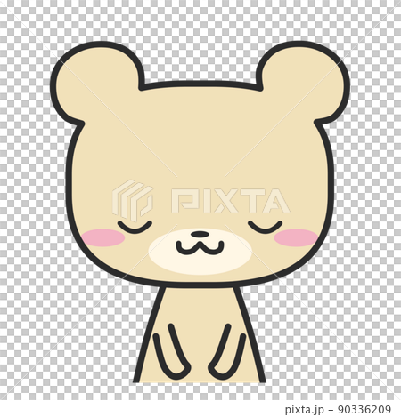 お辞儀している上半身のクマさん 90336209