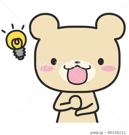 ひらめいている上半身のクマさん 90336211