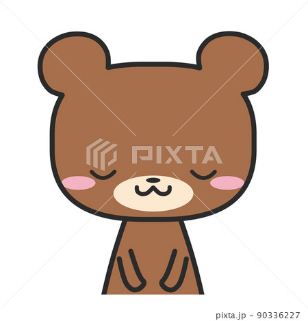お辞儀している上半身のクマさん 90336227