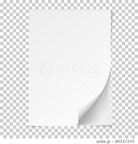Vector A4 format paper with shadows on transparent background. 90337245