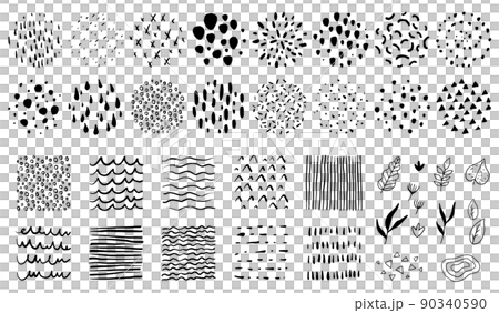 Abstract vector textures with hand-painted dots and stripes (design, parts, art) 90340590