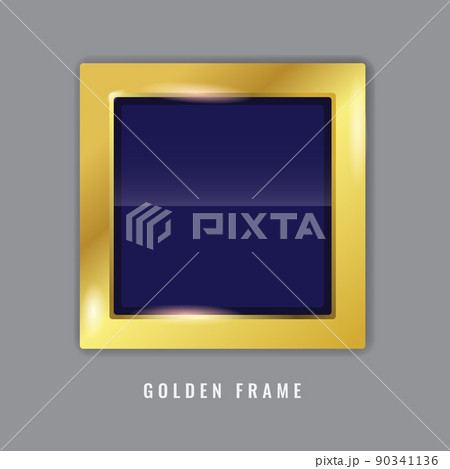 Golden realistic rectangle frame for your design. Golden realistic rectangle frame for your design. 90341136