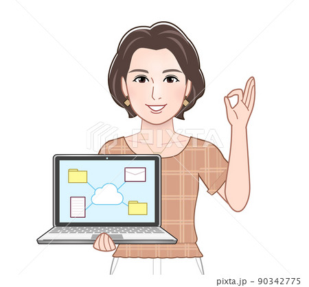 夏服を着た若い女性 夏服を着た若い女性 90342775