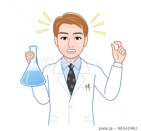 白衣を着た茶色い髪の男性 90342962