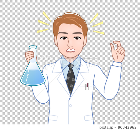 白衣を着た茶色い髪の男性 90342962