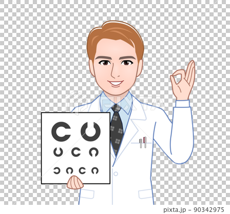 白衣を着た茶色い髪の男性 90342975