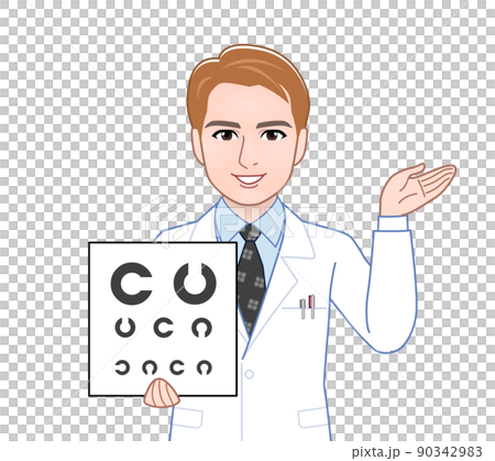 白衣を着た茶色い髪の男性 白衣を着た茶色い髪の男性 90342983