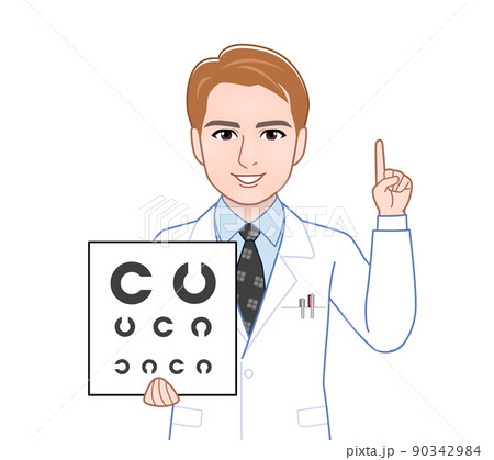 白衣を着た茶色い髪の男性 白衣を着た茶色い髪の男性 90342984