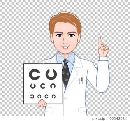 白衣を着た茶色い髪の男性 白衣を着た茶色い髪の男性 90342984