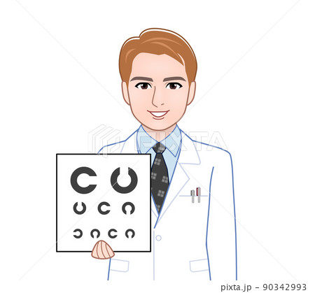 白衣を着た茶色い髪の男性 白衣を着た茶色い髪の男性 90342993