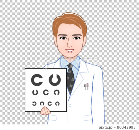 白衣を着た茶色い髪の男性 白衣を着た茶色い髪の男性 90342993