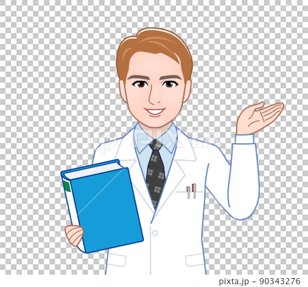 白衣を着た茶色い髪の男性 90343276