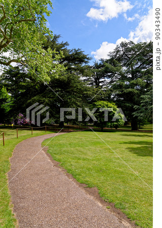 Garden inside of the Warwick Castle grounds - England 90343490