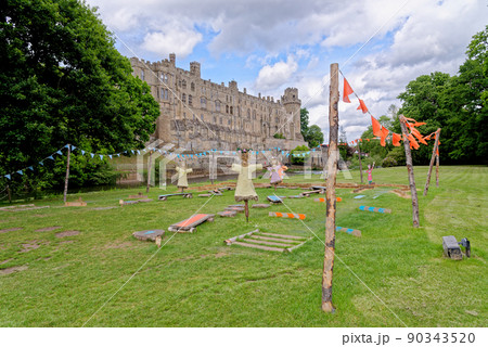 Medieval Warwick Castle in Warwickshire - England 90343520