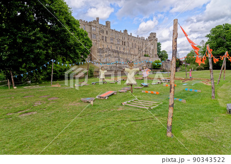 Medieval Warwick Castle in Warwickshire - England 90343522
