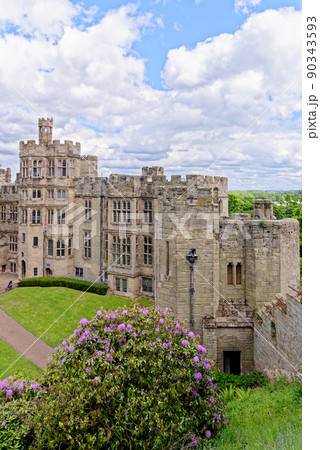 Medieval Warwick Castle in Warwickshire - England 90343593