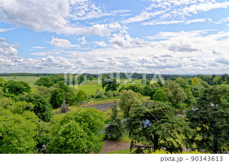 Medieval Warwick Castle in Warwickshire - England 90343613