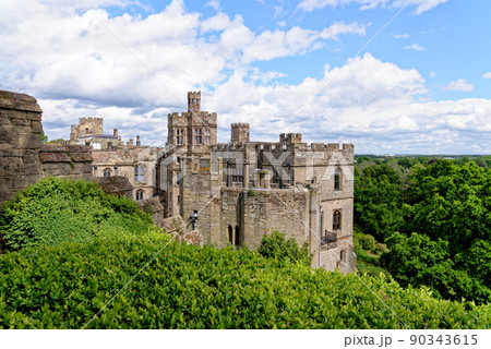Medieval Warwick Castle in Warwickshire - England 90343615