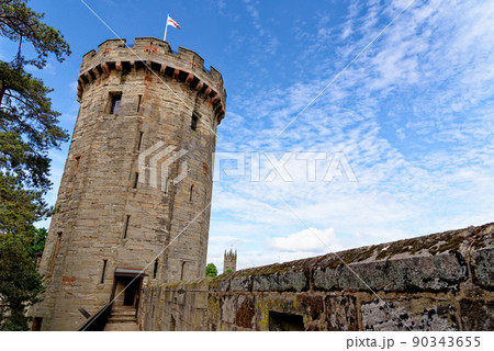 Medieval Warwick Castle in Warwickshire - England 90343655