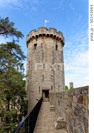 Medieval Warwick Castle in Warwickshire - England 90343664
