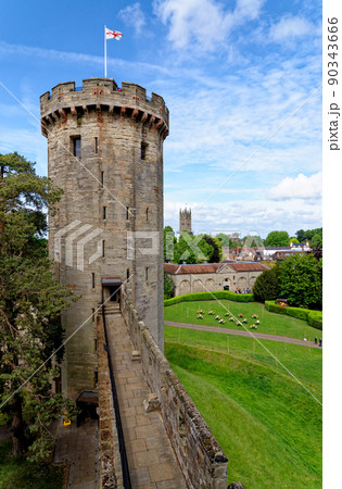 Medieval Warwick Castle in Warwickshire - England 90343666