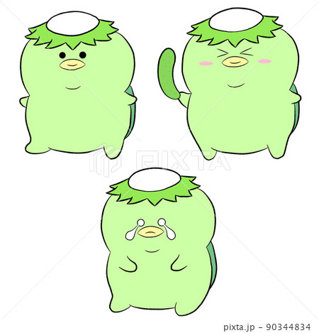 ゆるかわカッパイラスト  3点セット 90344834