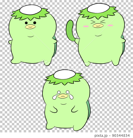 ゆるかわカッパイラスト  3点セット 90344834