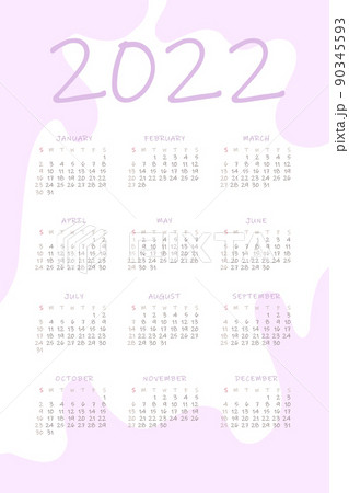2022 calendar with delicate minimalist design pastel color palette. 90345593