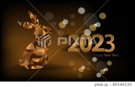 Symbol of the year 2023. Rabbit realistic figurine. Vector. Happy New Year Symbol of the year 2023. Rabbit realistic figurine. Vector. Happy New Year 90346330