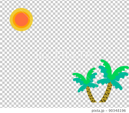 永恆的夏天、太陽和棕櫚樹框架 永恆的夏天、太陽和棕櫚樹框架 90348196