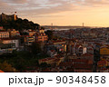 beautiful view of city of Lisbon at sunset 90348458