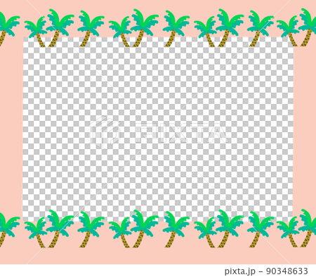 永恆的夏天、太陽和棕櫚樹框架 90348633