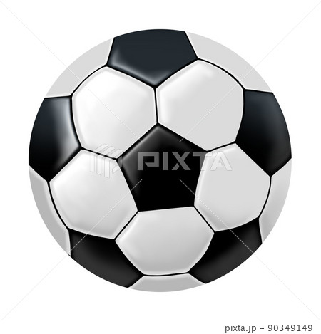 シンプルで立体的なサッカーボール ラスター素材のイラスト素材