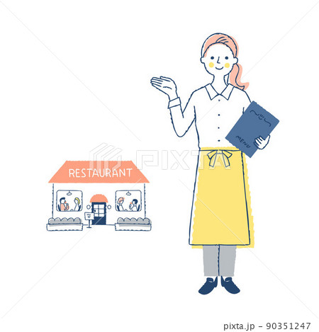 レストランと案内係の女性 レストランと案内係の女性 90351247