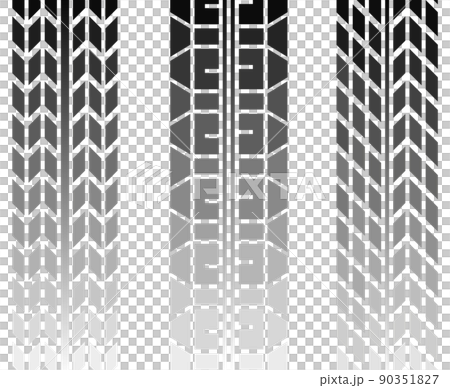 汽車行駛的輪胎痕蹟的插圖 90351827