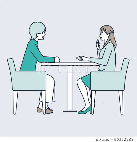 おしゃべりする女たちのイラスト素材 90352538