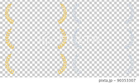 金と銀の月桂樹フレームセット 90353307