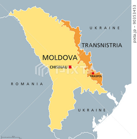 Moldova And Transnistria, Political Map....のイラスト素材 [90353453] - PIXTA