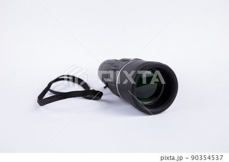black monocular for observation on a white background black monocular for observation on a white background 90354537