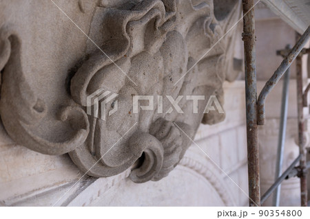 restoration of an ancient Italian structure with patterns and columns restoration of an ancient Italian structure with patterns and columns 90354800